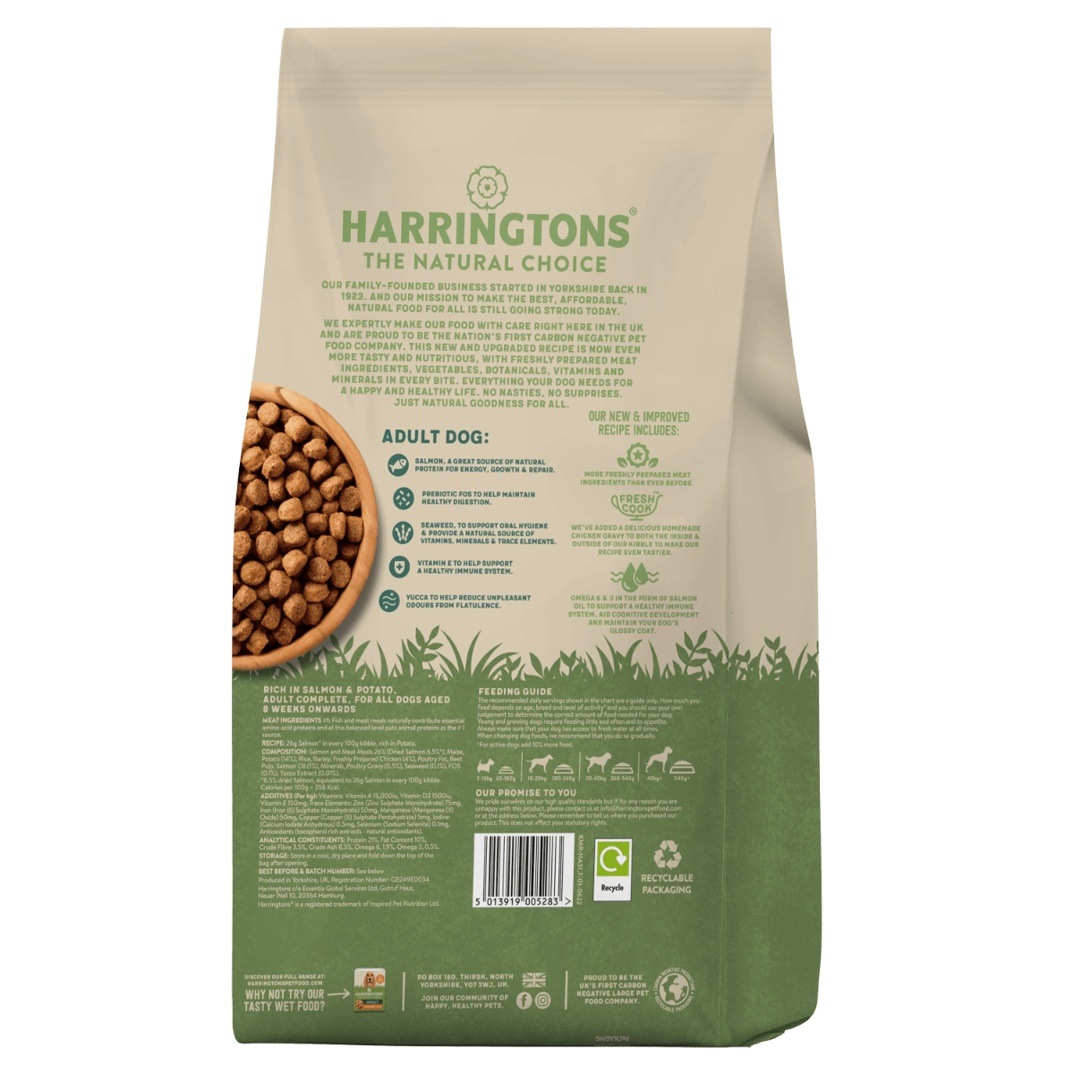 Harringtons Complete Salmon & Potato Adult Dry Dog Food - 12kg - Shopivet.com