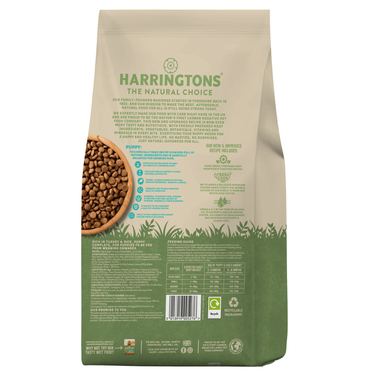 Harringtons Complete Turkey & Rice Dry Puppy Food - 10kg - Shopivet.com