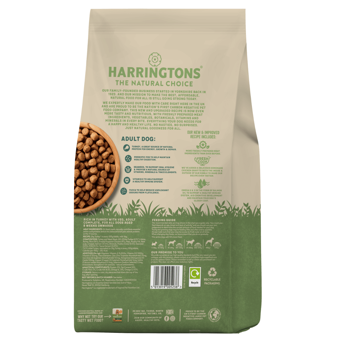 Harringtons Complete Turkey with Veg Adult Dry Dog Food - 1.7kg - Shopivet.com