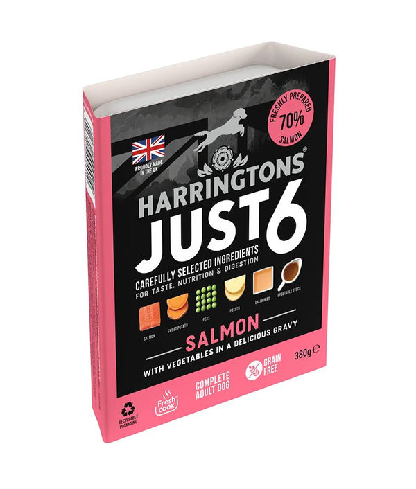 Harringtons Just 6 Salmon Grain Free Adult Wet Dog Food 380g - 380G - Shopivet.com
