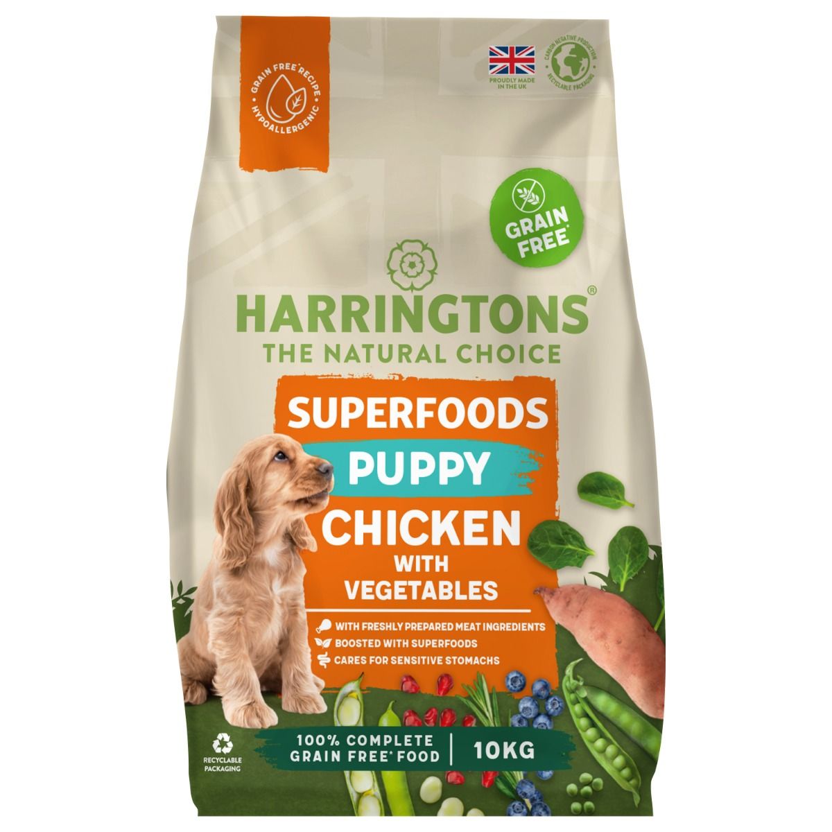 Harringtons Superfoods Chicken with Vegetables Puppy Dry Dog Food - 10kg - Shopivet.com