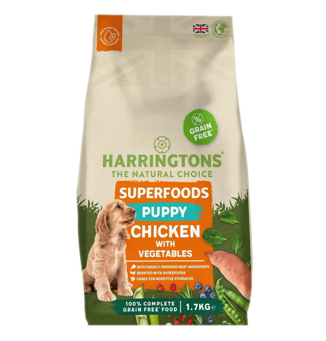 Harringtons Superfoods Chicken with Vegetables Puppy Dry Dog Food - 1.7kg - Shopivet.com