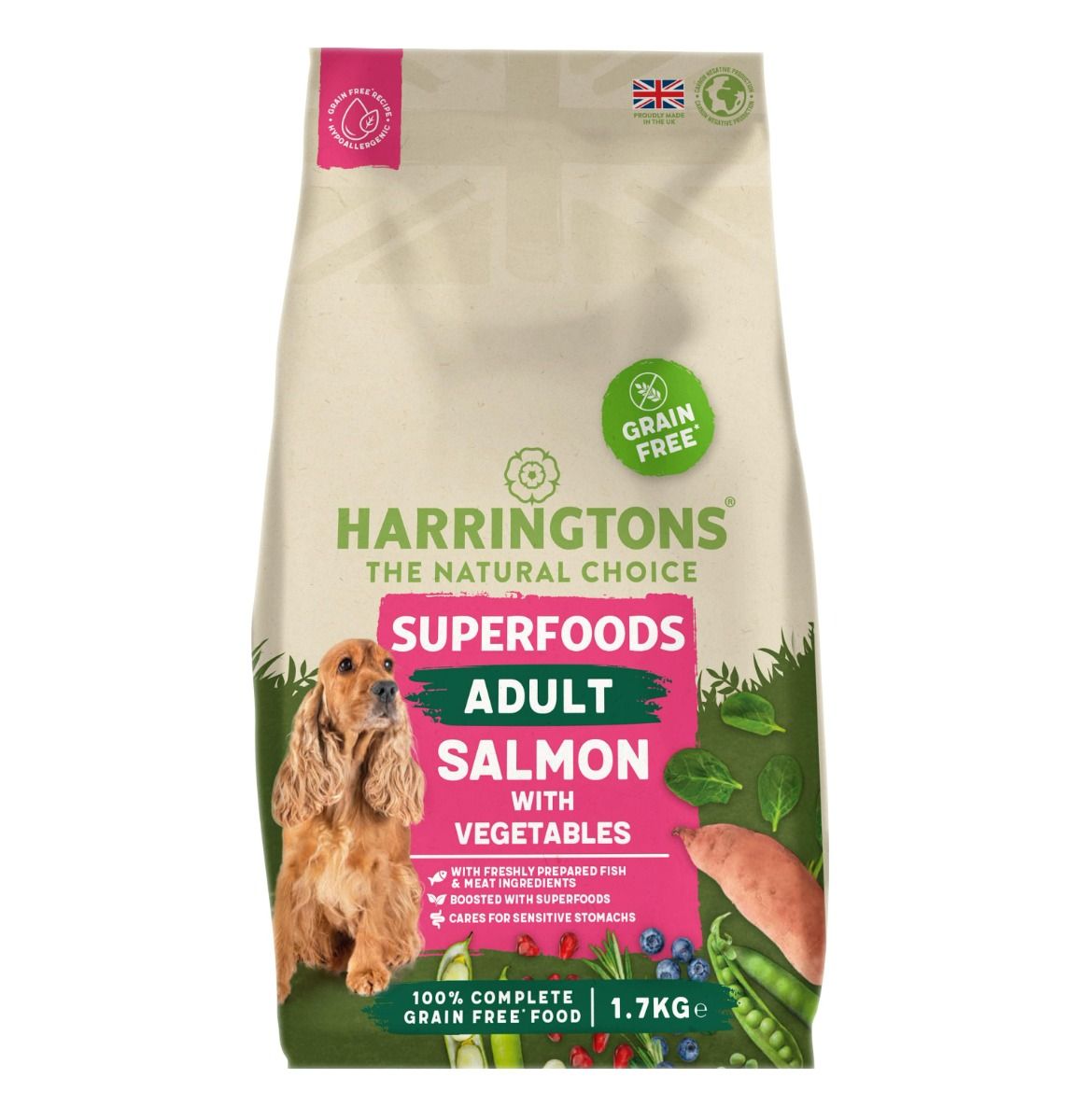 Harringtons Superfoods Salmon with Vegetables Adult Dry Dog Food - 1.7kg - Shopivet.com