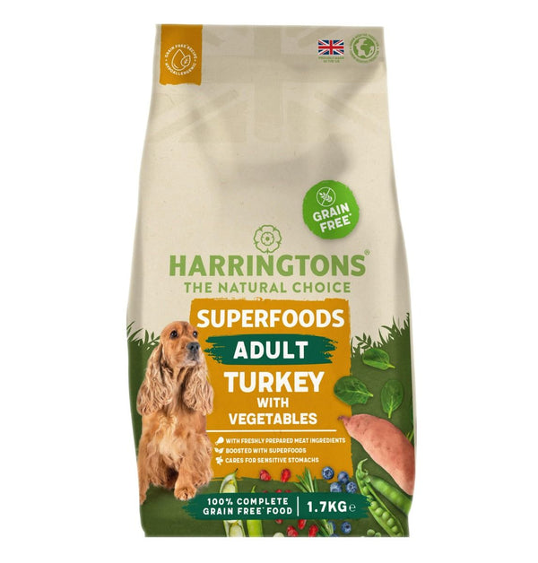 Harringtons Superfoods Turkey with Vegetables Adult Dry Dog Food - 1.7kg - Shopivet.com