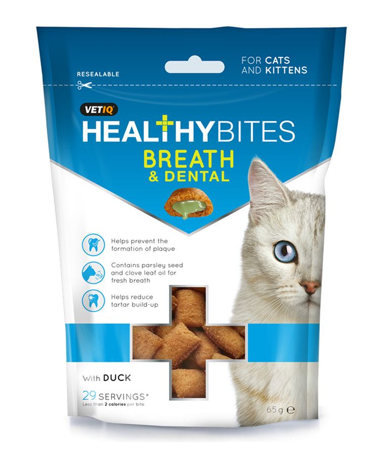 Healthy Bites Breath & Dental Cat & Kitten Treats 65g - 65G - Shopivet.com