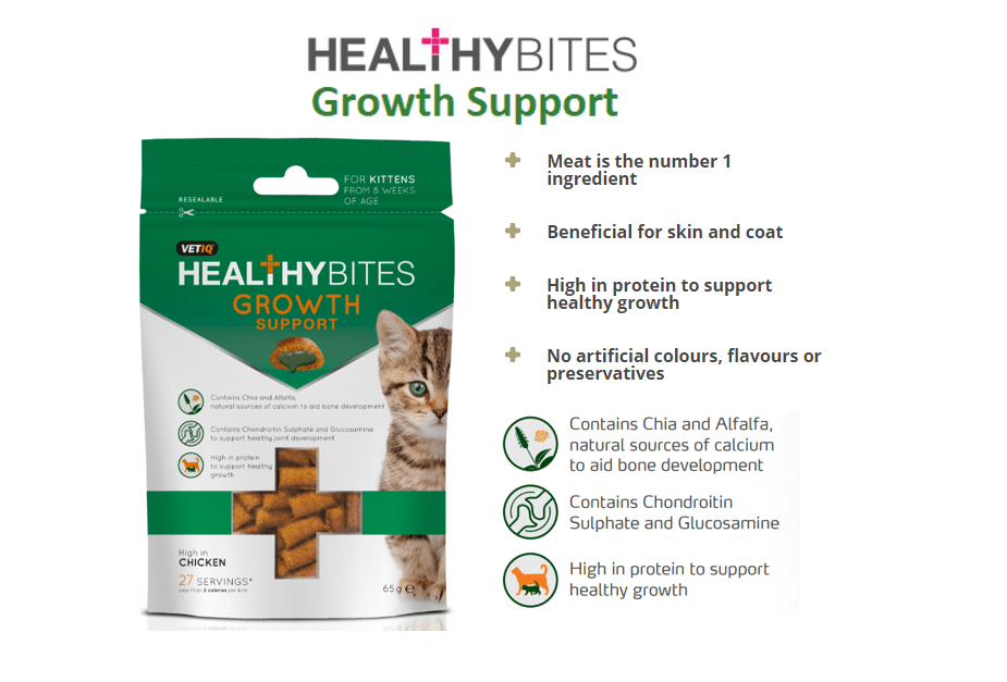 Healthy Bites Growth Support Kitten Treats 65g - 65G - Shopivet.com