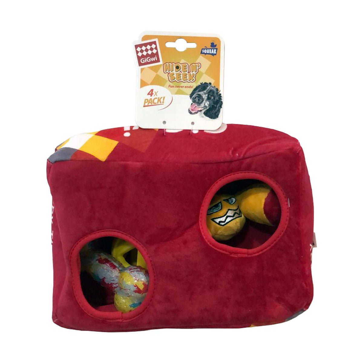 Hide N Seek G - Box with Plush Toy, Breezy Ball & TPR Bone inside - Shopivet.com
