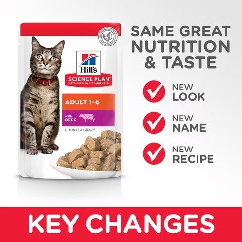 Hill’s Science Plan Adult Wet Cat Food Beef Pouches (12x85g) - Shopivet.com