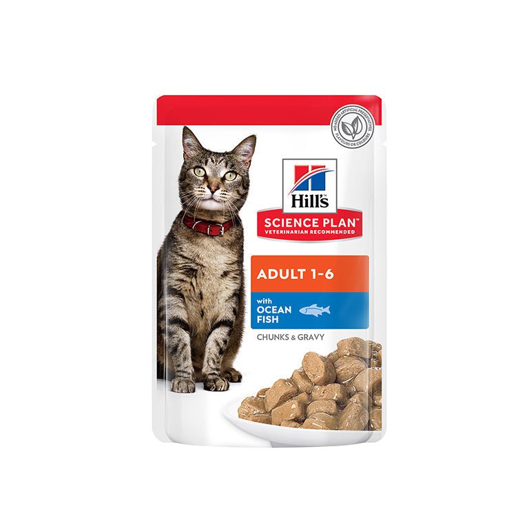 Hill’s Science Plan Adult Wet Cat Food Ocean Fish Pouches (12x85g) - Shopivet.com