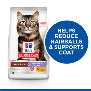 Hill’s Science Plan Hairball & Perfect Coat Adult Dry Cat Food with Chicken (3kg) - Shopivet.com