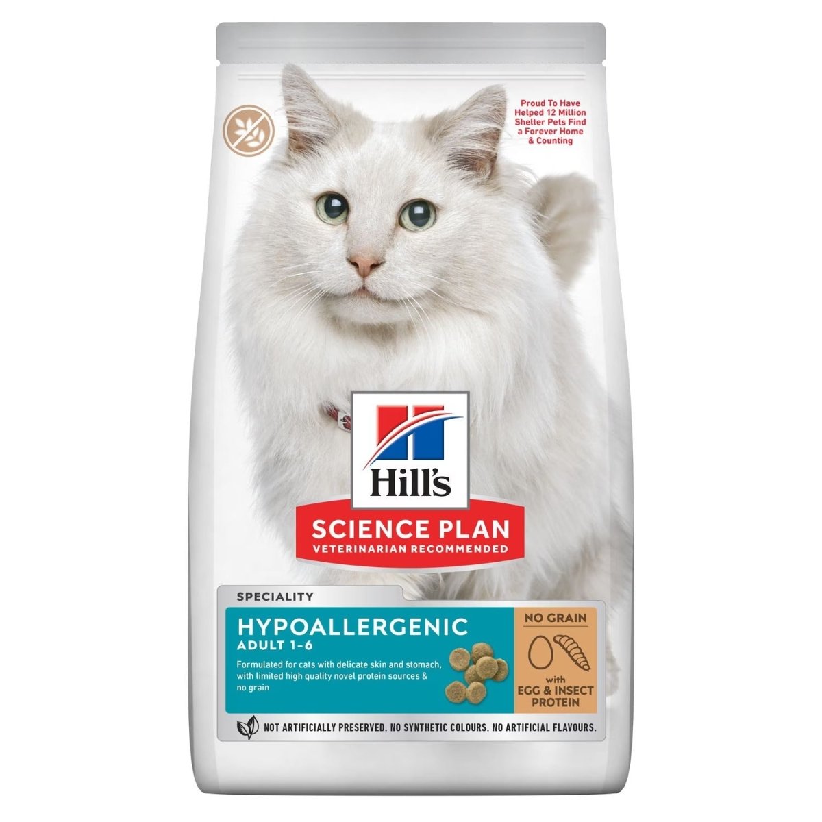 Hill’s Science Plan Hypoallergenic Adult Cat Food No Grain Egg & Insect Protein (1.5kg) - Shopivet.com