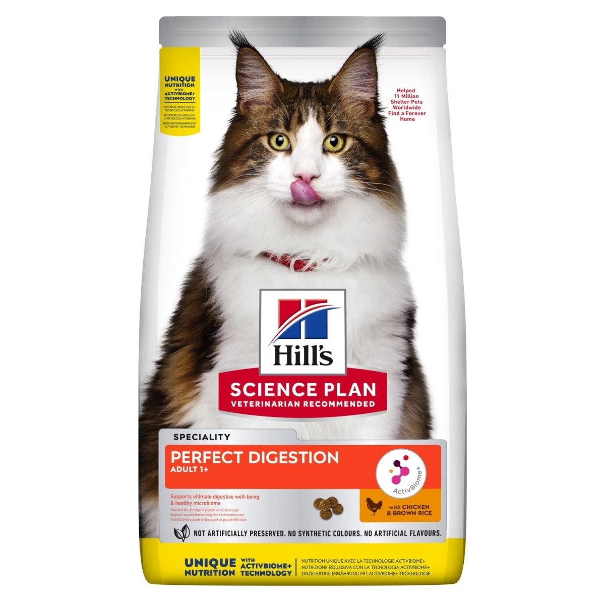 Hill’s Science Plan Perfect Digestion Adult 1+ Cat Food with Chicken & Brown Rice (1.5kg) - Shopivet.com
