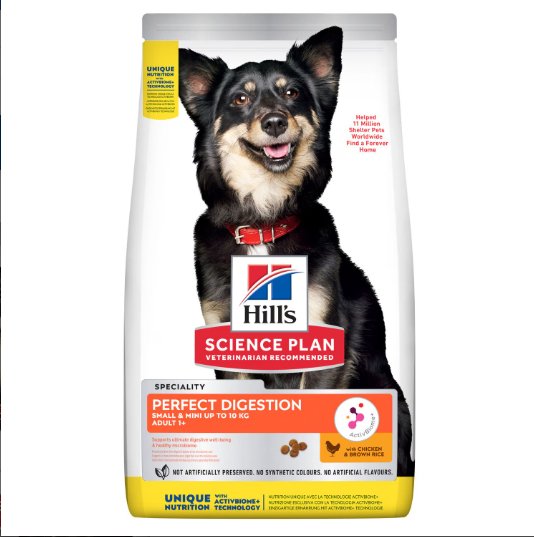 Hill’s Science Plan Perfect Digestion Small & Mini Adult 1+ Dog Food with Chicken & Brown Rice (3kg) - Shopivet.com