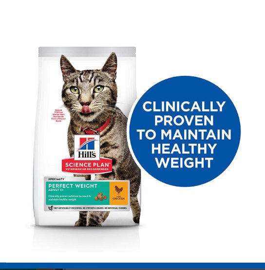 Hill’s Science Plan Perfect Weight Adult Cat Food With Chicken (7kg) - Shopivet.com