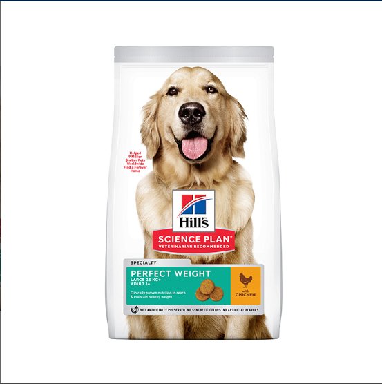 Hill’s Science Plan Perfect Weight Large Breed Adult Dog Food With Chicken (12kg) - Shopivet.com