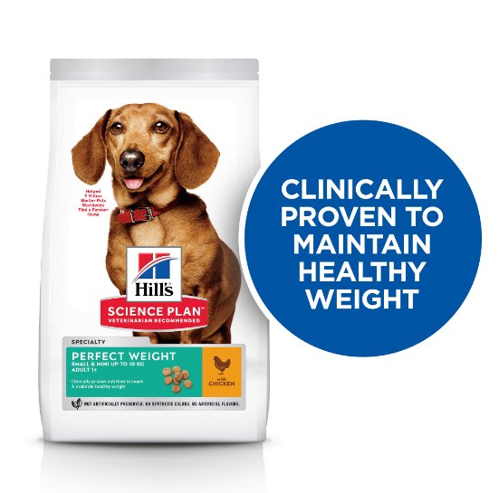 Hill’s Science Plan Perfect Weight Small & Mini Adult Dog Food With Chicken (1.5kg) - Shopivet.com