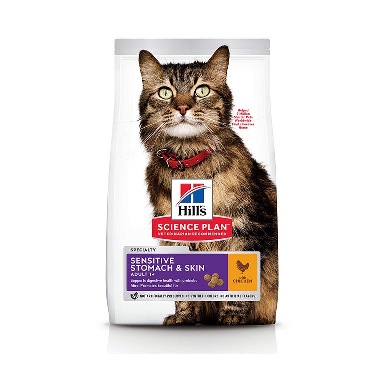 Hill’s Science Plan Sensitive Stomach & Skin Adult Cat Food With Chicken (1.5kg) - Shopivet.com