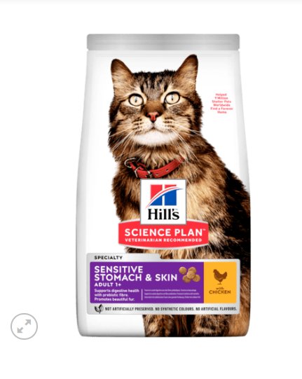 Hill’s Science Plan Sensitive Stomach & Skin Adult Cat Food with Chicken (7kg) - Shopivet.com