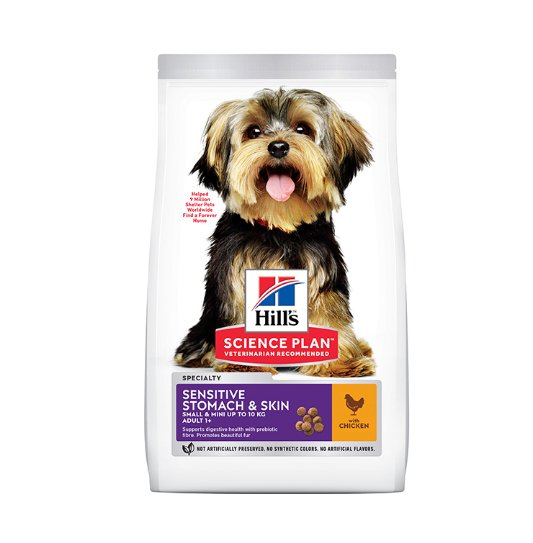 Hill’s Science Plan Sensitive Stomach & Skin Small & Mini Adult Dog Food With Chicken (1.5kg) - Shopivet.com