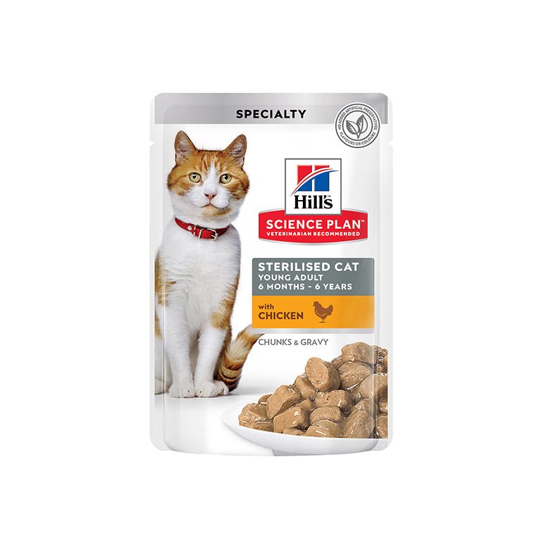 Hill’s Science Plan Sterilised Cat Adult Cat Wet Food With Chicken Pouches (12x85g) - Shopivet.com