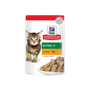 Hill’s Science Plan Tender Chunks In Gravy Kitten Chicken Wet Pouches (12x85g) - Shopivet.com