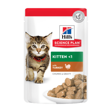 Hill’s Science Plan Tender Chunks In Gravy Kitten Turkey Pouches (12x85g) - Shopivet.com