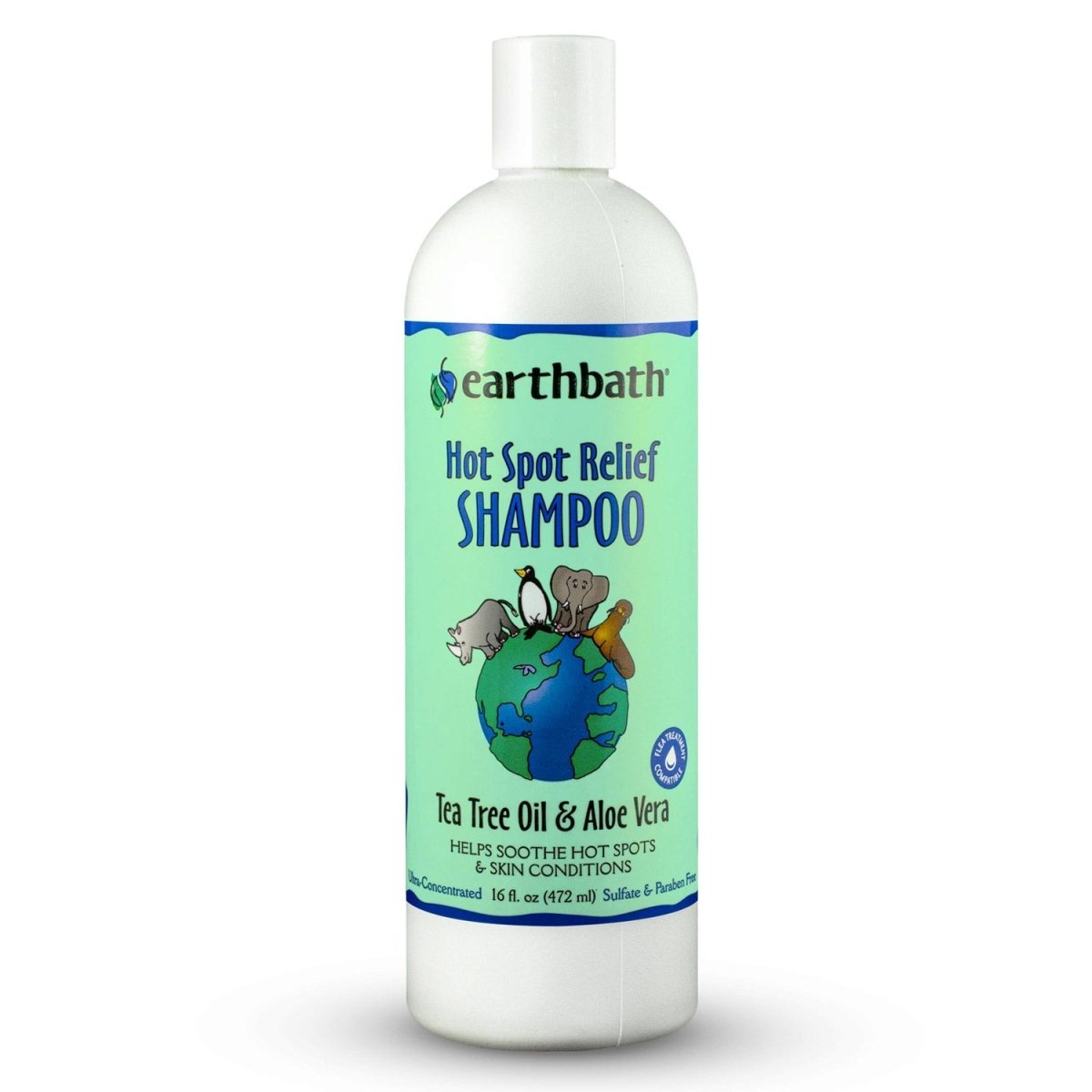 Hot Spot Relief Shampoo Tea Tree Oil & Aloe Vera 16oz - Shopivet.com