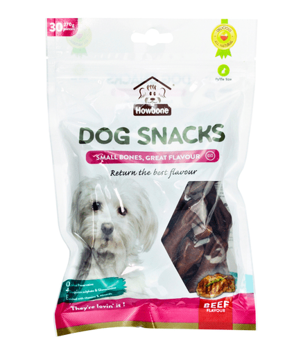 Howbone Dog Snack - Mini Bone 270g (30pcs/pack) - Beef Flavour - Shopivet.com