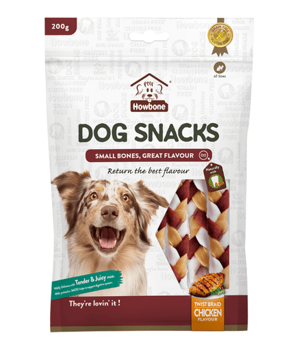 Howbone Dog Snack - Twist Braid 200g - Chicken Flavour - Shopivet.com