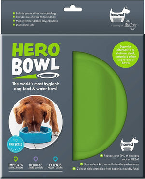 Hownd Hero Dog Bowl - Green Large - Shopivet.com