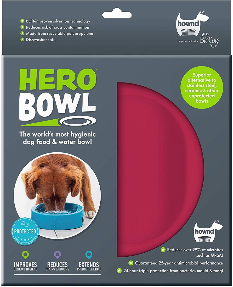 Hownd Hero Dog Bowl - RASPBERRY Small - Shopivet.com