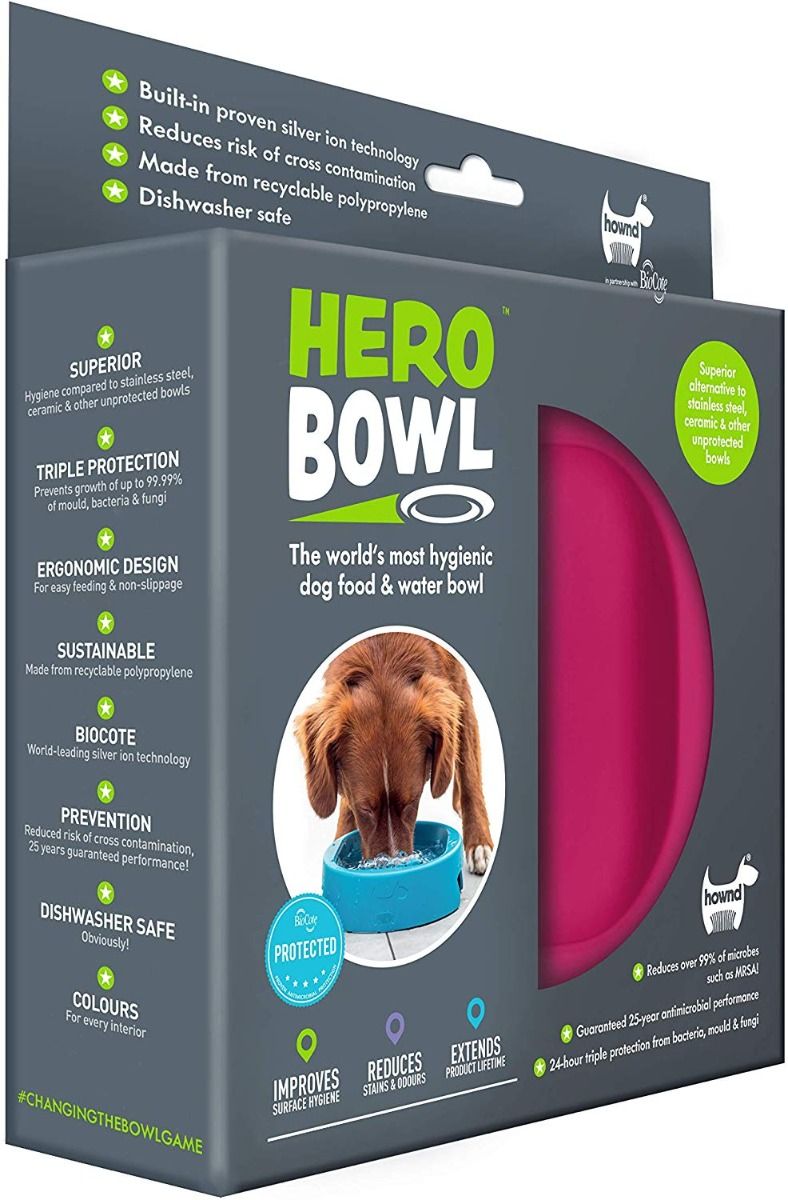 Hownd Hero Dog Bowl - RASPBERRY Small - Shopivet.com