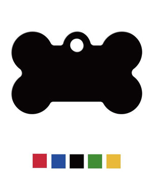 ID Tag Bone Anodized Aluminum - BLACK - Shopivet.com