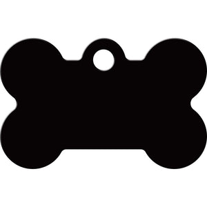 ID Tag Bone Anodized Aluminum - BLACK - Shopivet.com