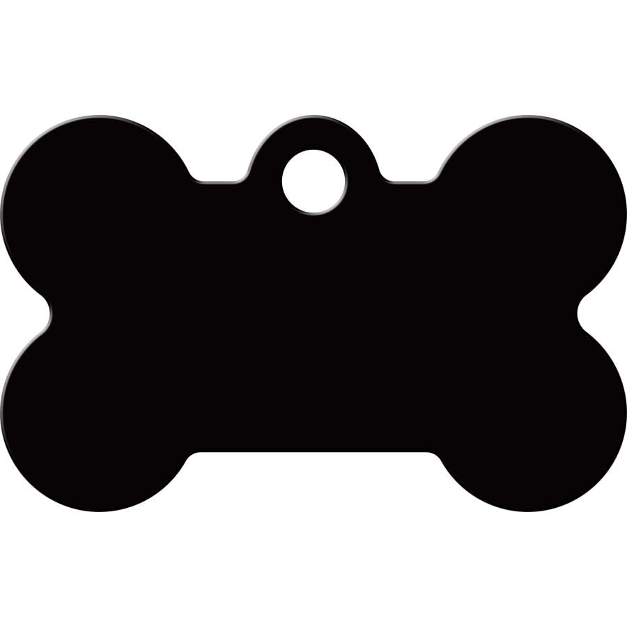 ID Tag Bone Anodized Aluminum - BLACK - Shopivet.com