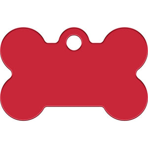 ID Tag Bone Anodized Aluminum - RED - Shopivet.com