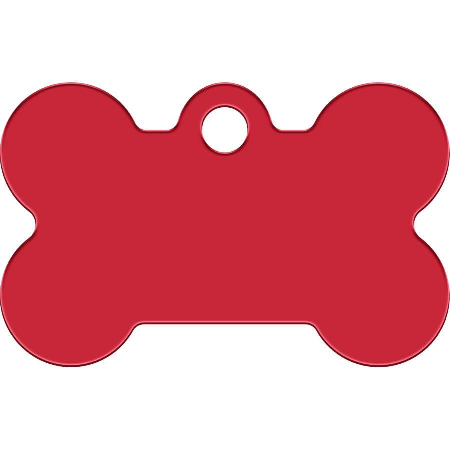 ID Tag Bone Anodized Aluminum - RED - Shopivet.com