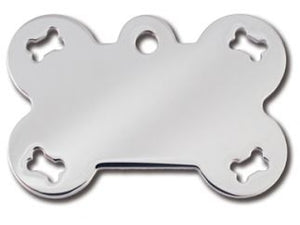 ID Tag Bone Chrome with Cut - Out - Shopivet.com