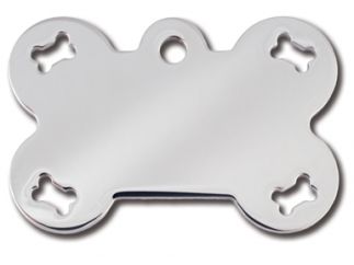 ID Tag Bone Chrome with Cut - Out - Shopivet.com