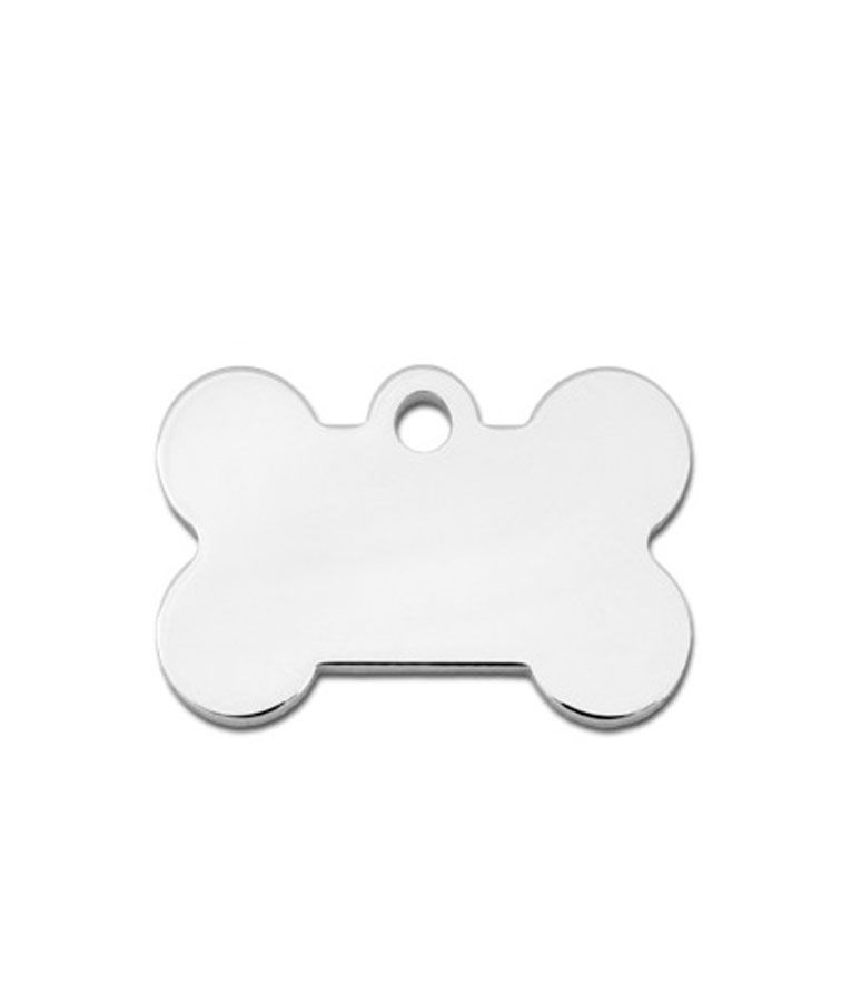 ID Tag Bone Small Chrome - Shopivet.com