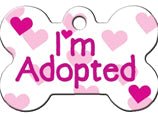 ID Tag Bone White Adopted - Shopivet.com