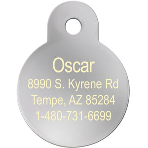 ID Tag Circle Epoxy Pink Paw - Small - Shopivet.com