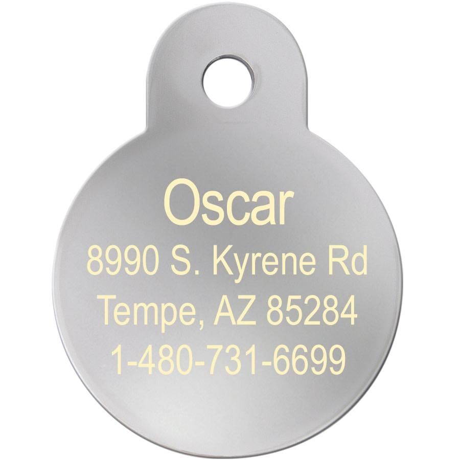 ID Tag Circle Epoxy Pink Paw - Small - Shopivet.com