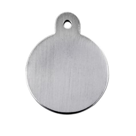 ID Tag Circle Small Brushed Chrome - Small - Shopivet.com