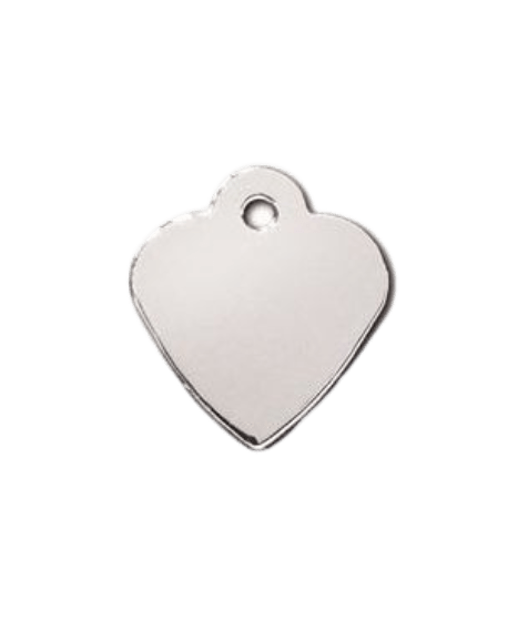 ID Tag Heart Small Brass - Chrome - Shopivet.com
