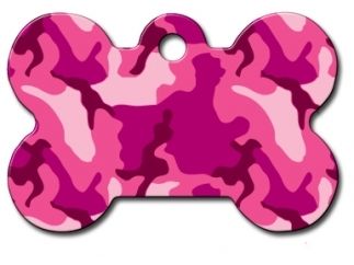ID Tag Painted Pink Camouflage - Small - Shopivet.com