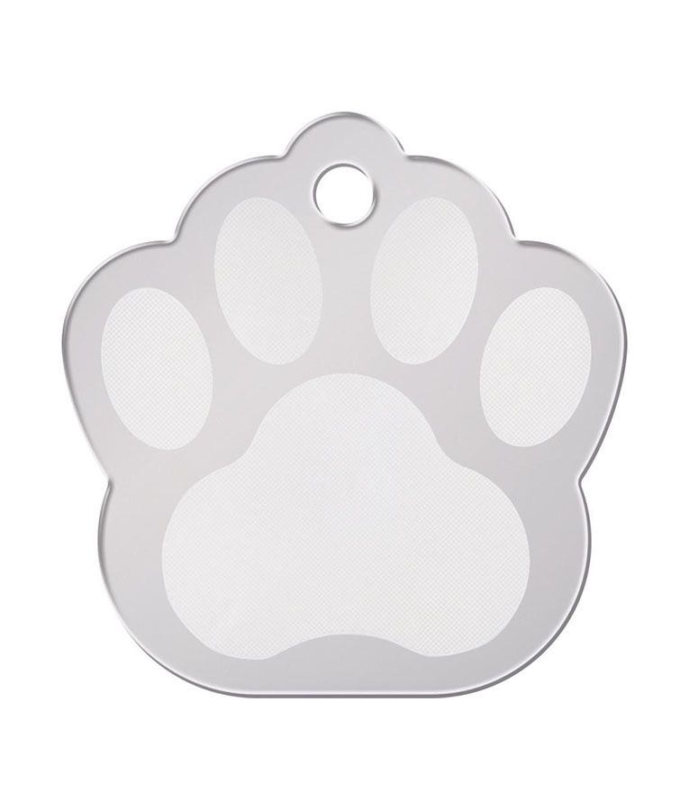 ID Tag Paw Brass Two - Tone Chrome Plated - Small - Shopivet.com