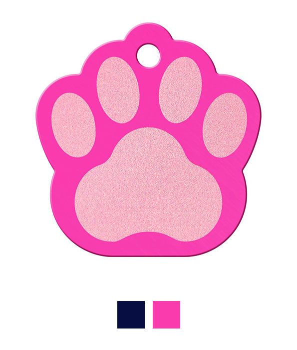 ID Tag Paw Brass Two - Tone Painted - Blue Small - Shopivet.com