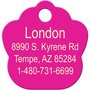 ID Tag Paw Brass Two - Tone Painted - Pink Large - Shopivet.com