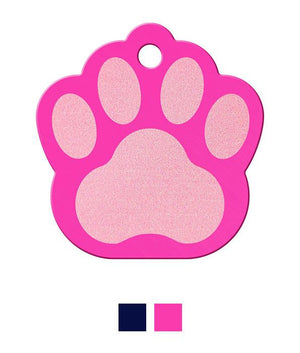 ID Tag Paw Brass Two - Tone Painted - Pink Large - Shopivet.com